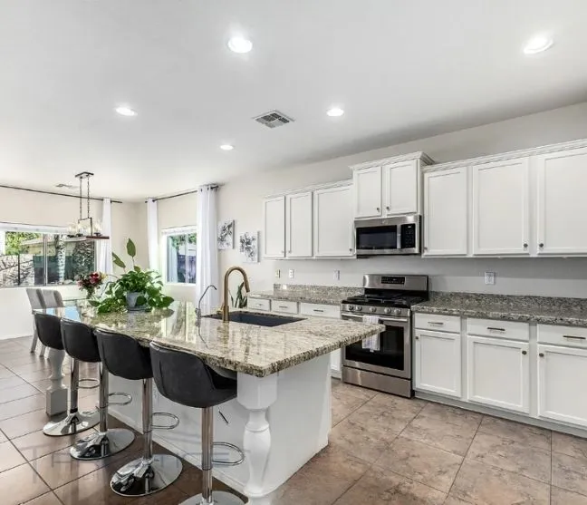 Modern White Kitchen with Island